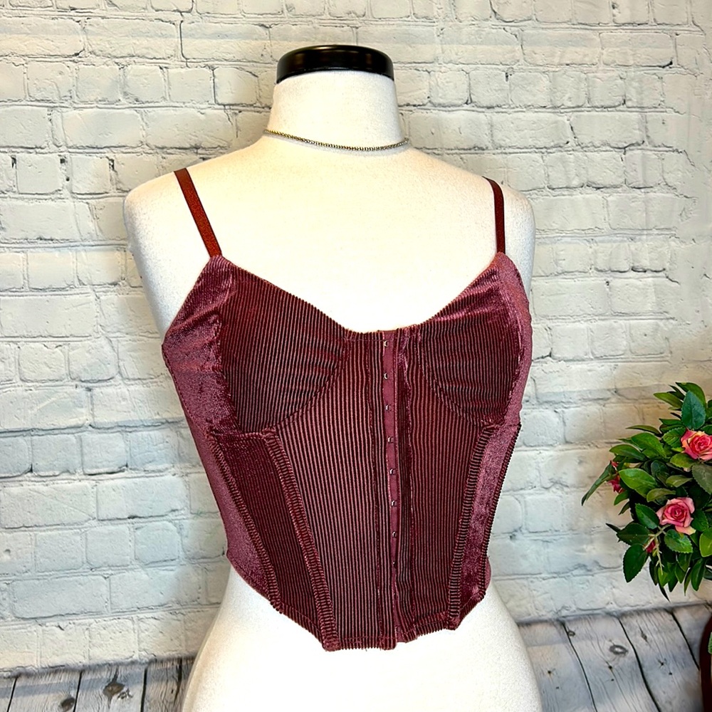 ✨Mixed Threads - Corduroy Corset Crop Top 🌺 Small